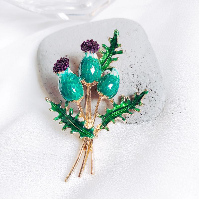 SKEDS Women Creative Enamel Flower Brooches Pins Fashion Exquisite Metal Corsage Brooch Plant Wedding Party Badges Lapel Pin