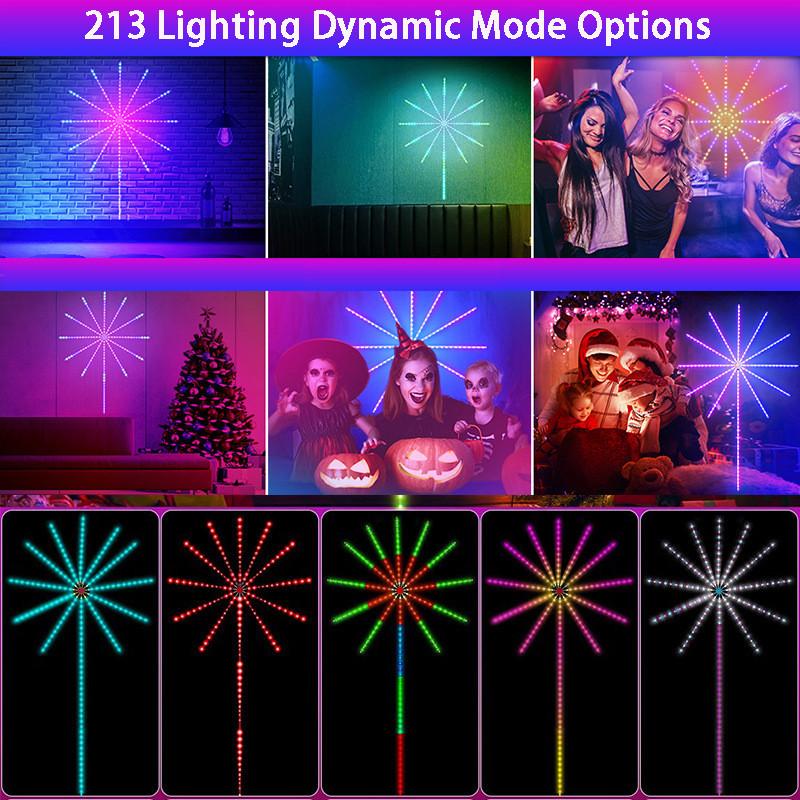 Indoor Decoration 213 Dynamic Modes Led  Christmas Birthday Party Strip Lights Plastic LED Firework Lights