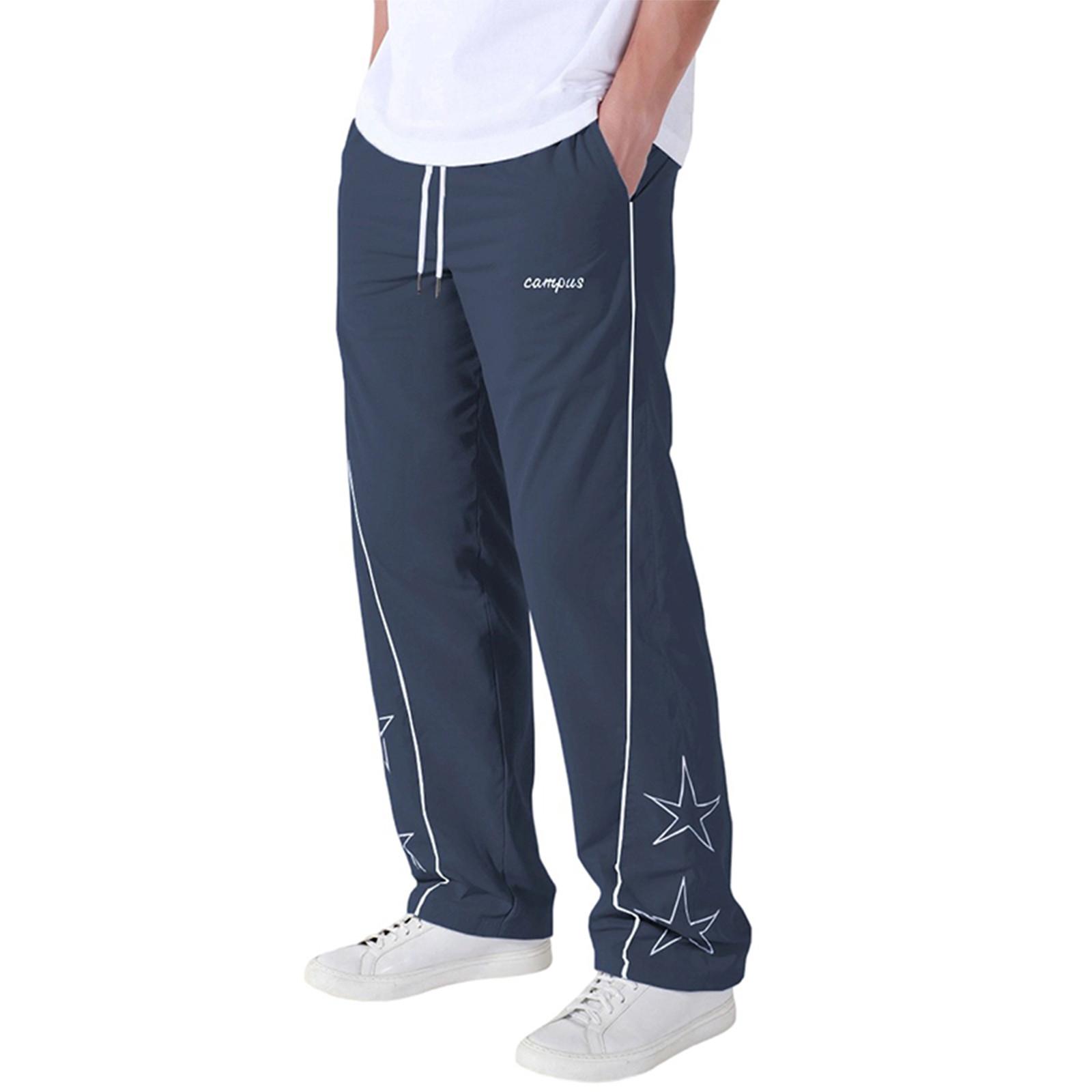 

Men s Overalls Drawstring Multi Pocket Casual Pants Hiking Pants M тёмно-синий