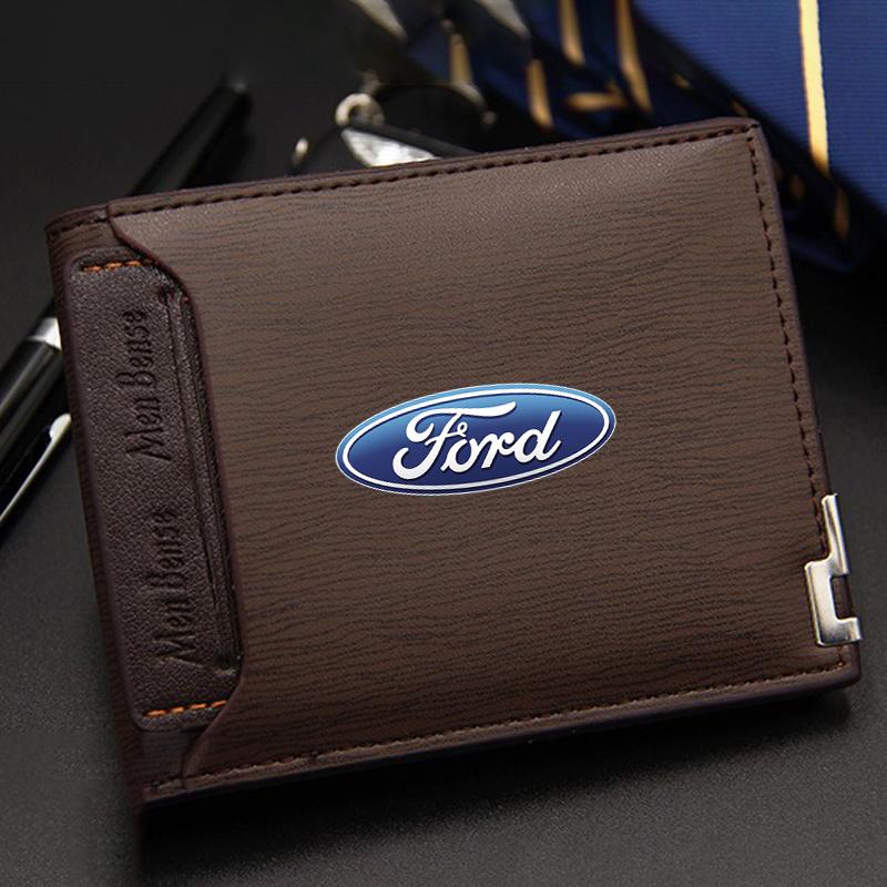 YCZA8 Leather Wallet Car Driving License Credit Card Bag For Ford ST FOCUS 2 Mondeo Fiesta Kuga MK2 MK3 MK4 Ecosport Fusion Accessory
