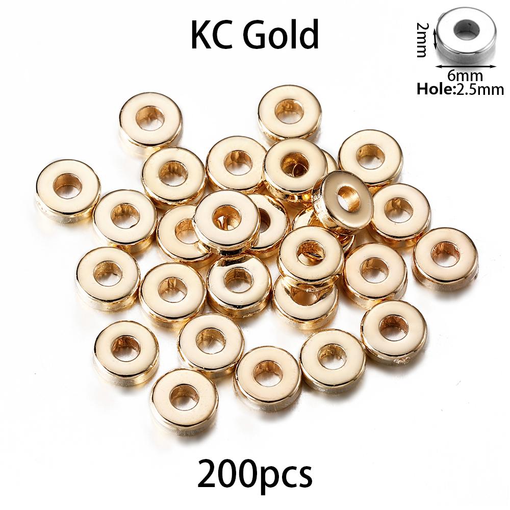 200-400Pcs CCB Multiple Styles Charm Spacer Beads Wheel Bead Flat Round Loose Beads For DIY Jewelry Making Supplies Accessories