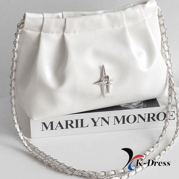 Shirring Chain Square Shoulder Bag (3 Colors)