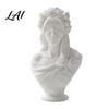 Elegant Retro Sculpture Decor 3D Printed Blindfolded Lady Bust Sculpture White Flower Veil Sculpted Rose Crown Statues Female Statue Artistic