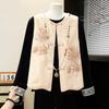 Mother's Day Spring Gold Velvet Vest Suit for Mom - Three-Piece National Style with Wide-Leg Pants