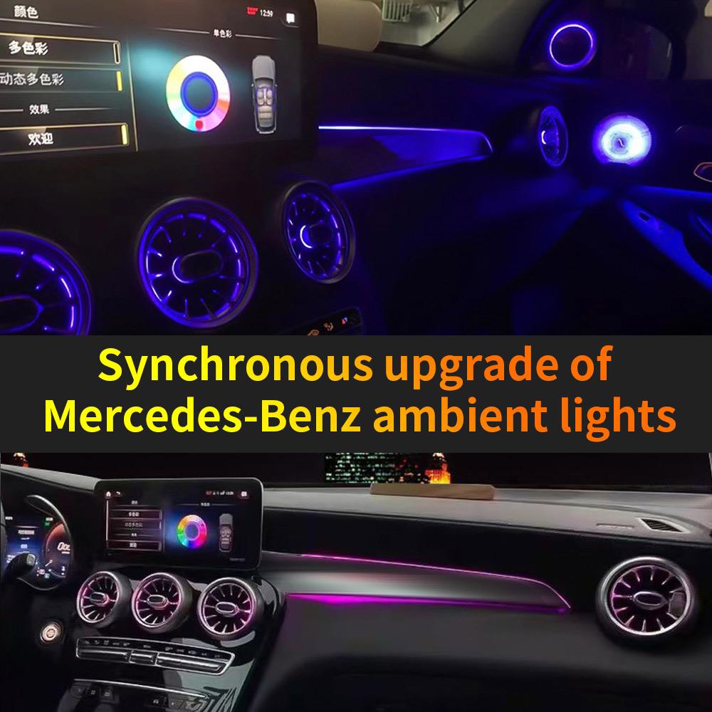 3/64 Colors the Co-pilot's Ambient Light Guides Light and Down Interior Decorative Light  For Mercedes-Benz C/GLC Class W205 X25