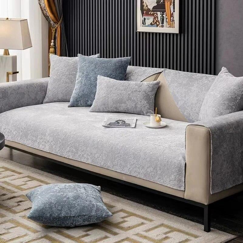 Thicken Relief Plush Sofa Cover Universal Non-slip Sofa Mat Winter Warm Soft Sofa Towel Couch Cushion for Living Room Home Decor
