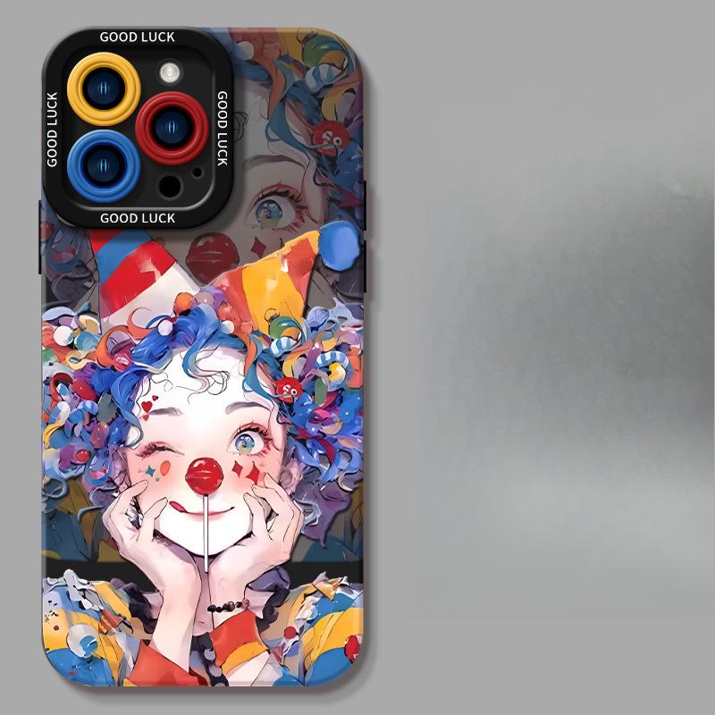 The Clown Is Compatible with Apple 16, Anime 15plus, Cartoon 14, Silicone Soft Case 13, Mini Phone Case Promax