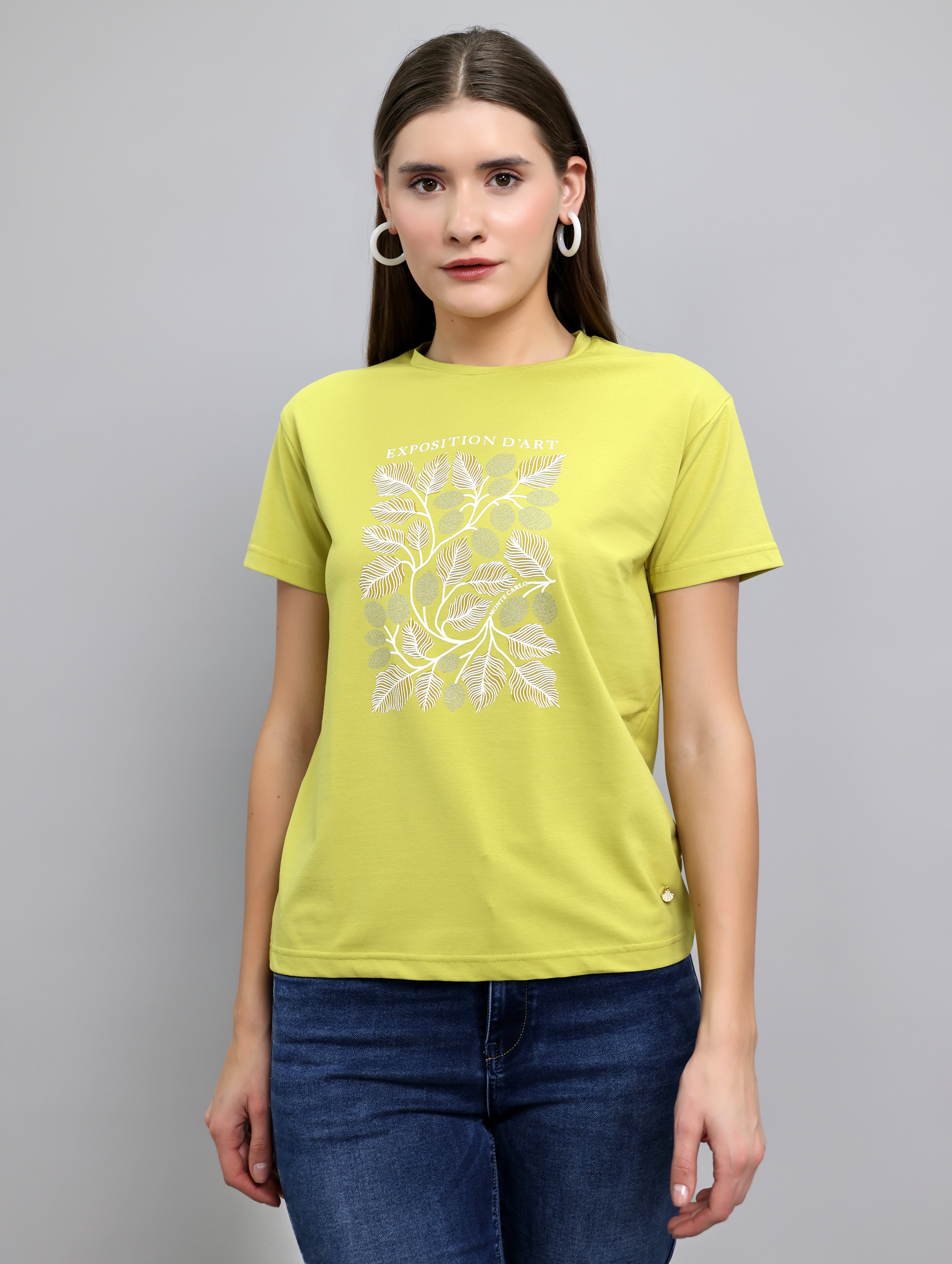 Monte Carlo Women Regular Fit Light Green Top S