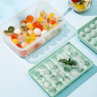 Ice Cube Tray with Lid Round Ice Ball Maker 24/36-Cavity Ice Mold BPA-Free Leakproof Freezer Tray for Whiskey Cocktails