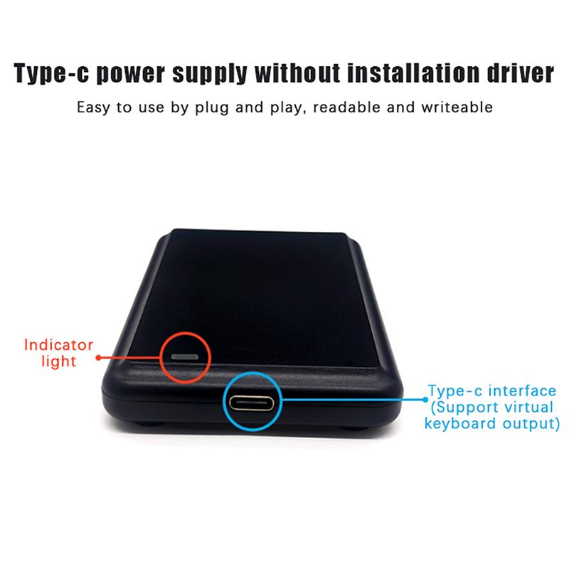 Czytnik tagów USB UHF Iso18000-6C 860-960Mhz Bezsterownikowy Odczyt Zapis Wyjście Wirtualny Port COM HID-USB Regulowany