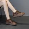 High top single shoe women's 2026 Spring and Autumn new style thick soled women's casual shoes genuine leather women's shoes