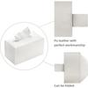 Tissue Box Cover Refined PU Leather Foldable Tissue Box Holder - Decorative Holder/Organizer for Bathroom Vanity Countertop