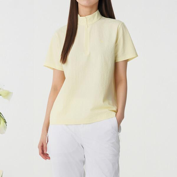 

Kolon SporTs Women Air DoT ShorT Sleeve Zip Up T shirT jkTcm25272lye light yellow/85