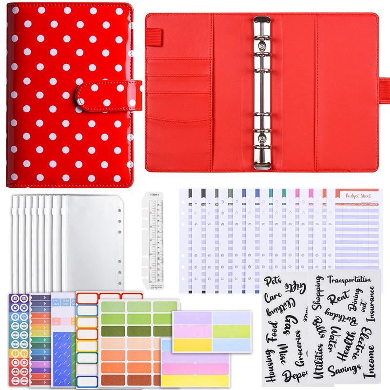 New A6 Pu Leather Notebook Binder Refillable 6 Ring Budget Binder For A6 Filler Paper, Loose Leaf Personal Planner Binder Cover
