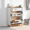 ASKIM Shoe Cabinet White 85 X 35 X 108 Cm Solid Pine Wood