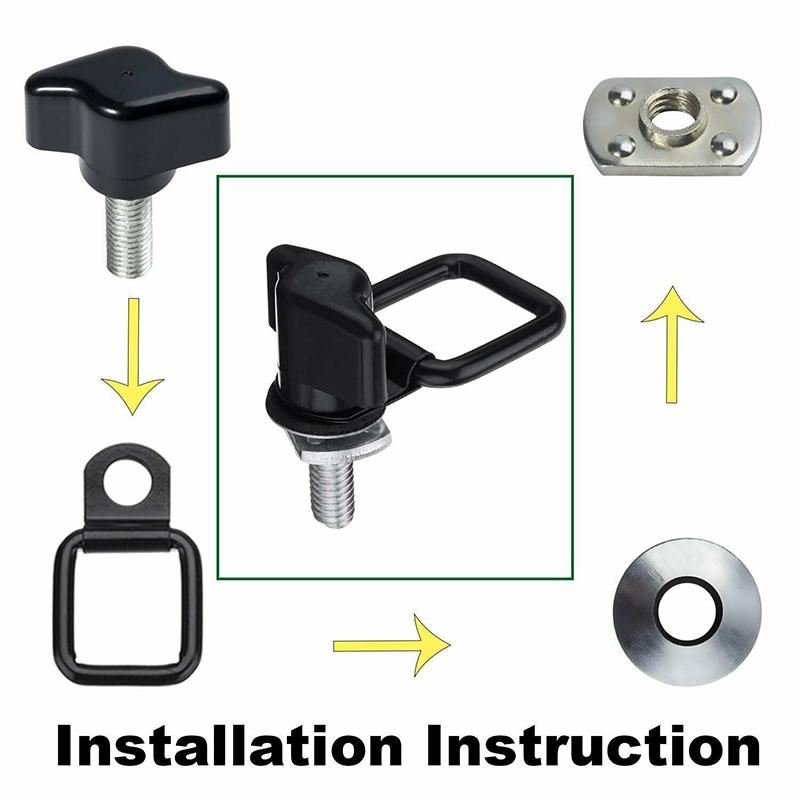 Hardtop Quick Removal Thumb Screw D-Rings Kit for Jeep Wrangler CJ YJ TJ JK JKU