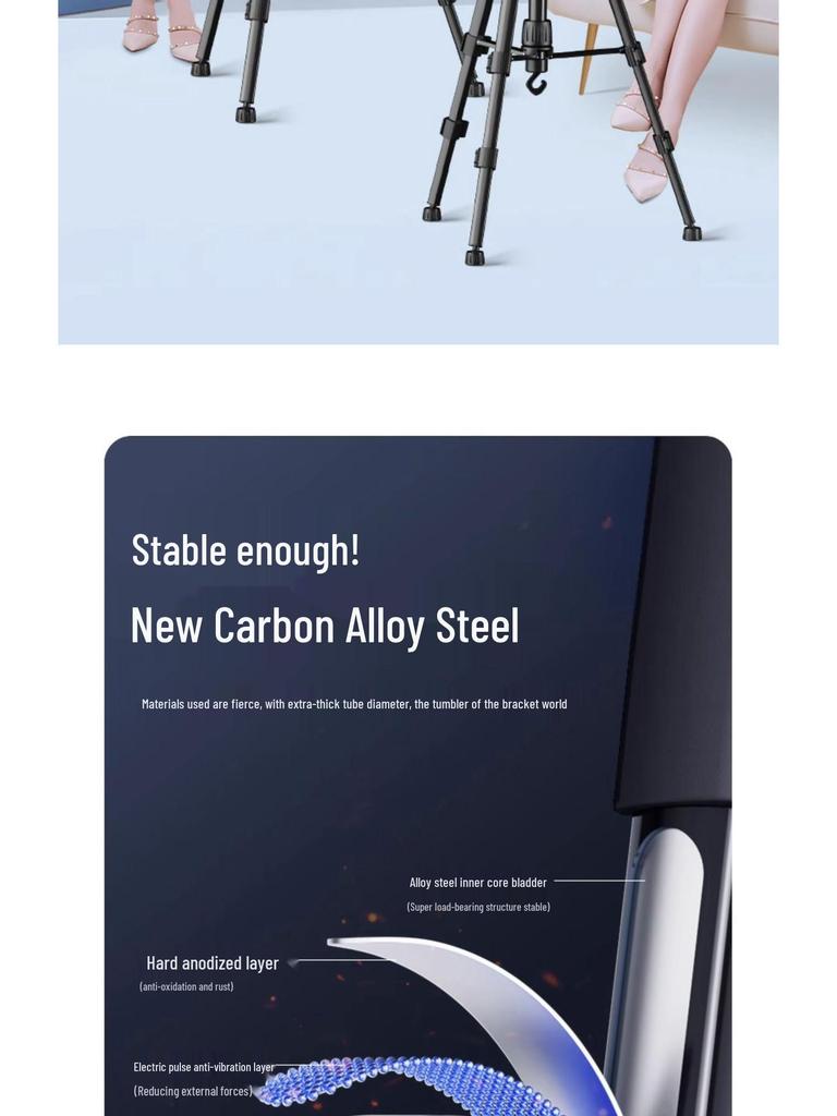 Dual-Position Mobile Phone Holder with Fill Light for Streaming and Photography