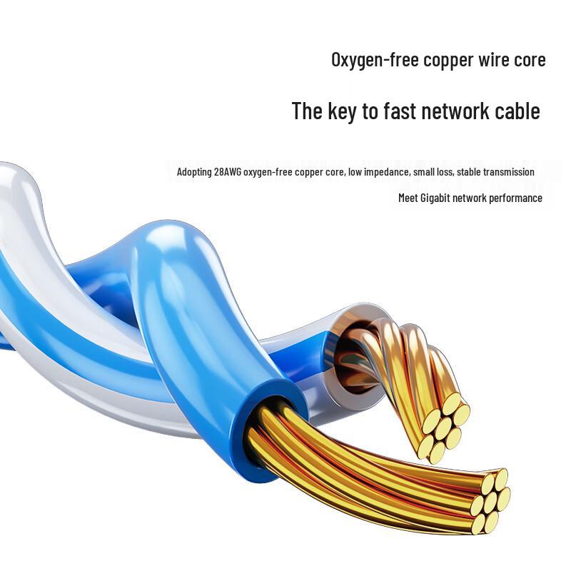 HAILE 90-Degree Right-Angle L-Shaped Cat 6 Gigabit Copper Network Cable