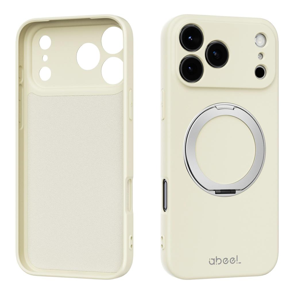 ABEEL For iPhone 17 Pro Max Magnetic Case Kickstand Skin Touch Liquid Silicone Phone Cover