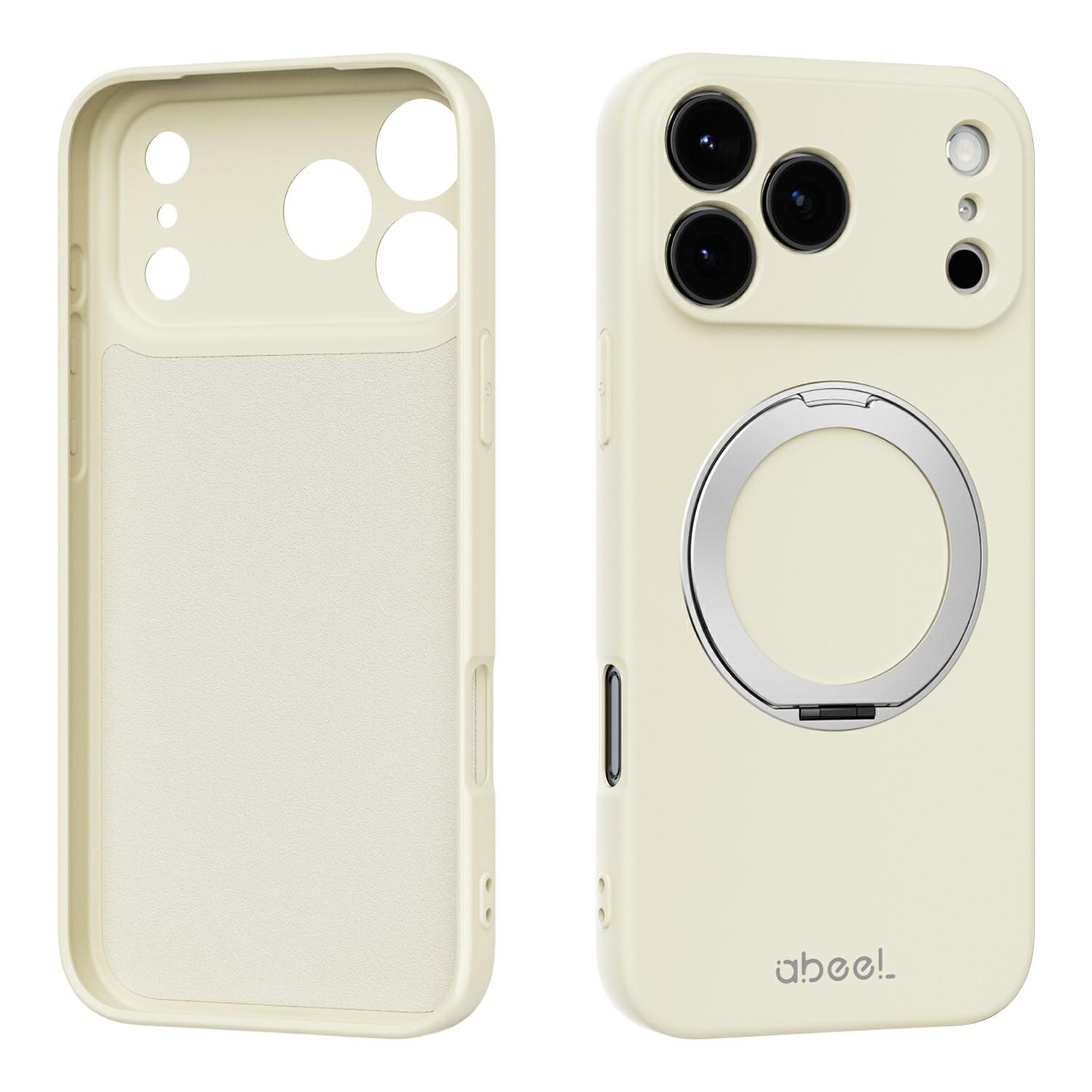 ABEEL For iPhone 17 Pro Max Magnetic Case Kickstand Skin Touch Liquid Silicone Phone Cover