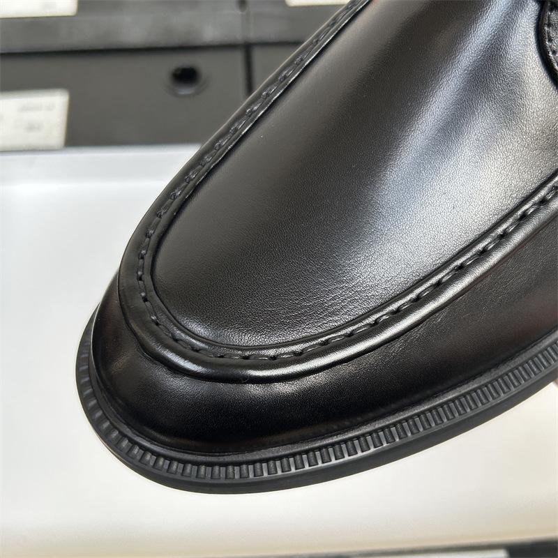 Round Head Leather Shoes Men'S Business Dress Leather Breathable Suit Work Shoes Groom Wedding Men'S Shoes Men'S Leather Shoes High-End
