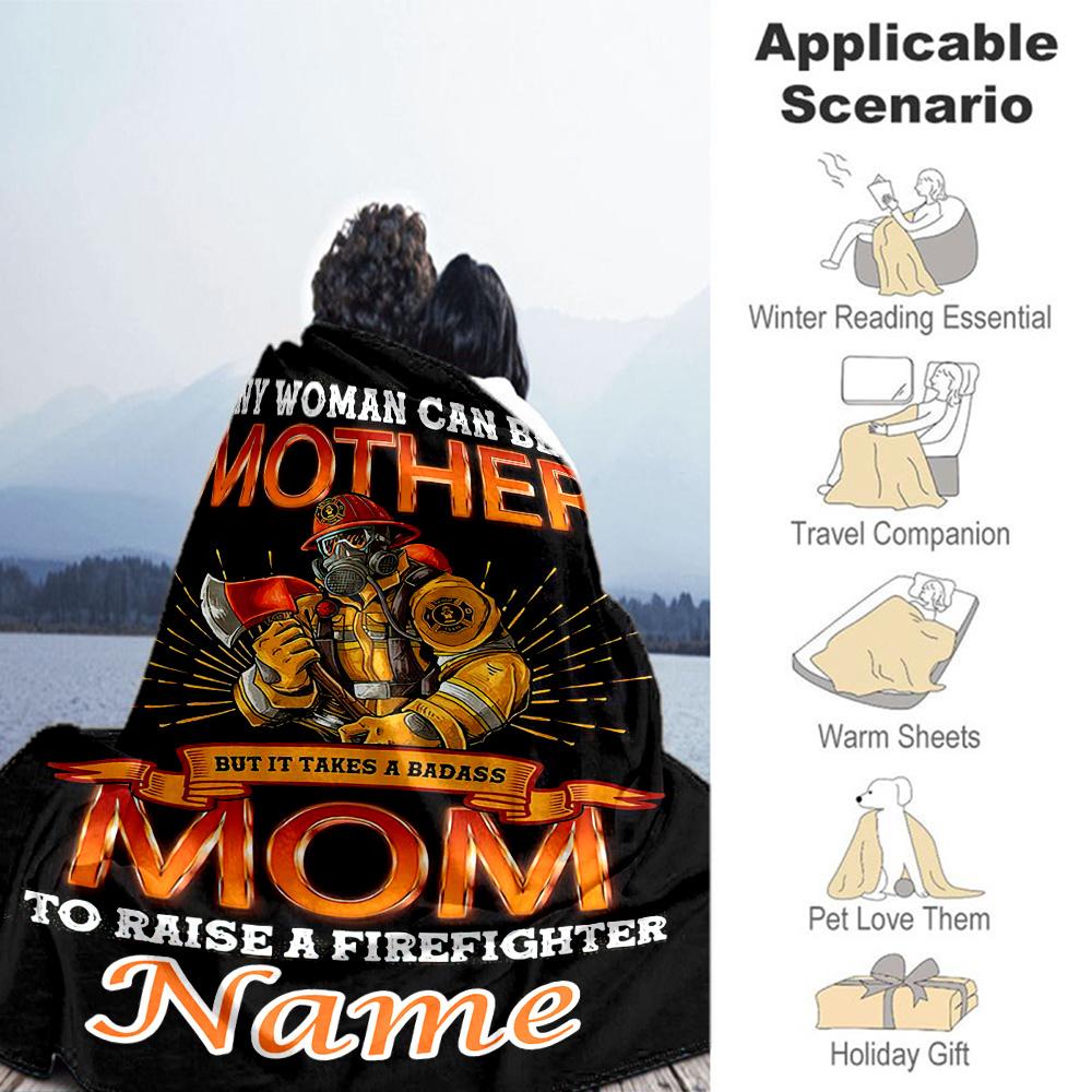 Firefighter Personalized Text Blanket Lightweight Customizable Blanket Durable Comfort Throw For Bedding Living Room Nap Home Decor