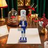 Wooden Nutcracker Figures Nutcracker Hanukkah Decor White And Blue Table Desktop Doll Ornament For Fireplace Window Tabletop