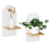 2Pieces Bohemian Wall Shelf Floating Shelves Decorative Storage Display Rack Hanging Shelf for Bathroom Bedroom Decors