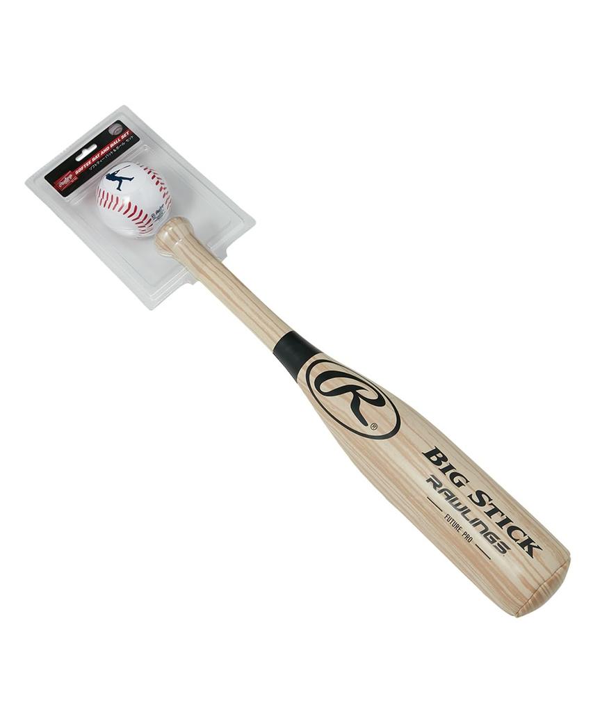 Rawlings Baseball Batting Soft Bat Ball and Toddler Toy with Bat and Natural & Set, Kids' Ball, 8002-NAT, Preschooler,