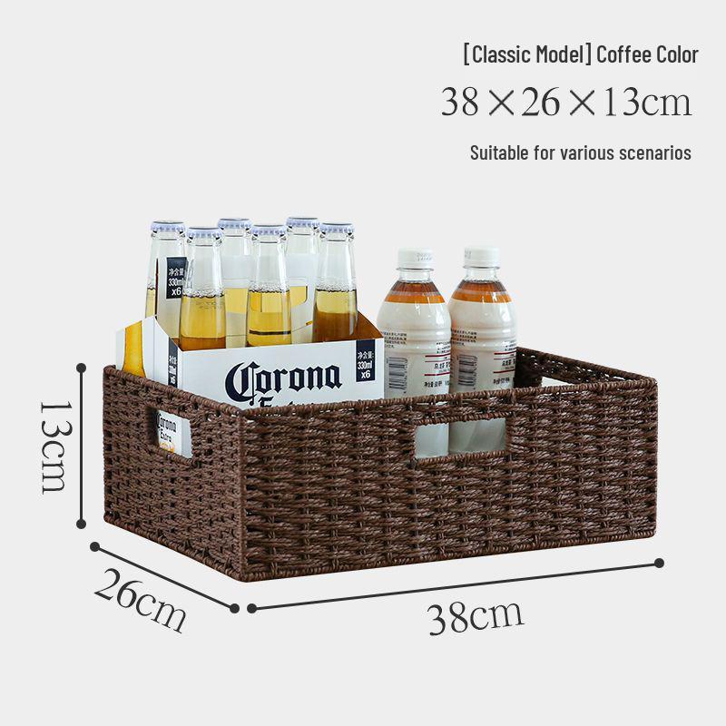 Japanese Style Large Rattan Storage Basket for Clothes, Toys, and Snacks