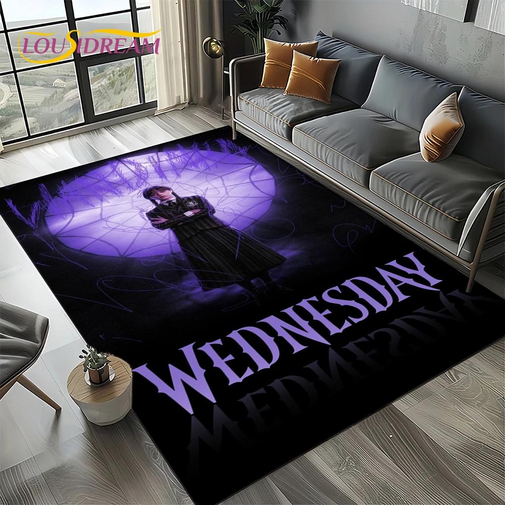 

3D W-Wednesday A-Addams Horror TV Carpet Rug for Living Room Bedroom Home Sofa Decoration,Kids Area Rug Non-slip Floor Mat Gift 40x60cm( 15x23in )