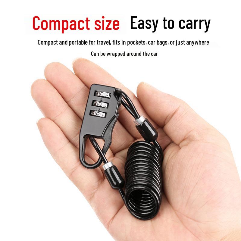 Multi-functional Mountain Bike & Motorcycle Steel Wire Helmet Lock - Portable Anti-theft Security
