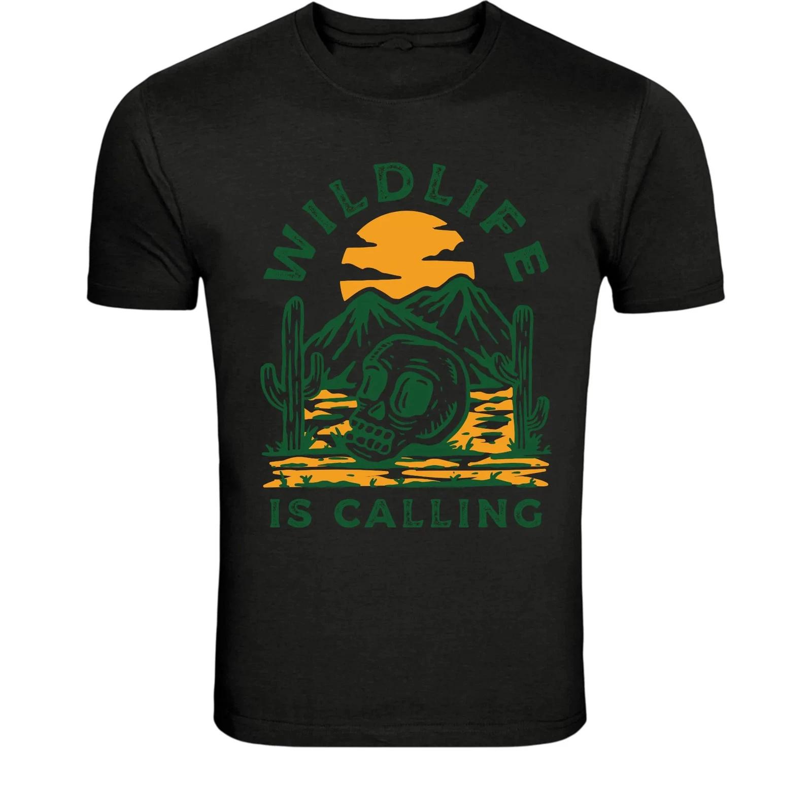 Wildlife Is Calling Desert Skull T-Shirt - Vintage Cactus Desert S