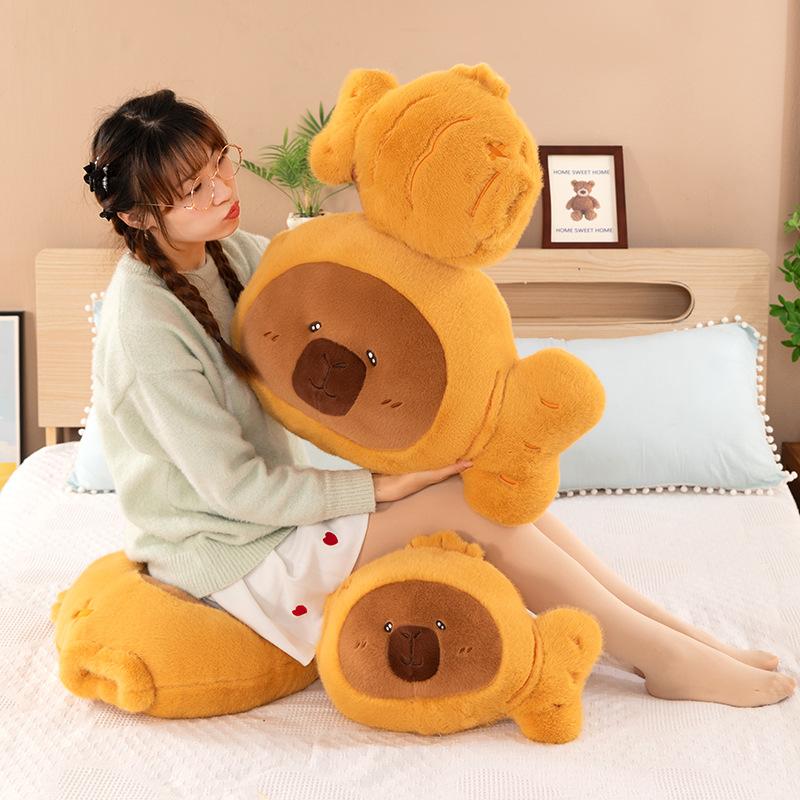 Cute dolphin cub Kapibara sleeping pillow doll plush toy capybara ugly cute girl birthday gift