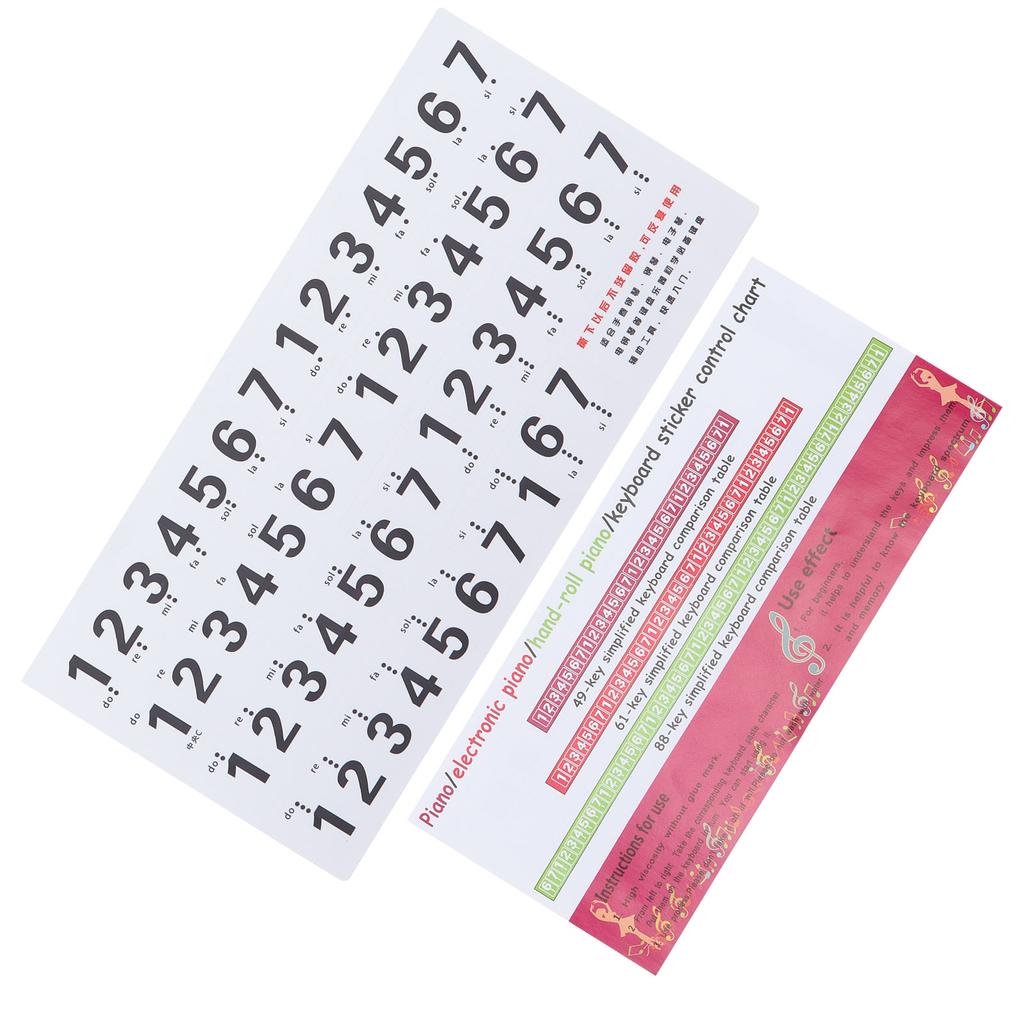 Piano Keyboard Stickers Scale Staff Decals Removeble for Synthesizer Hand Roll Piano