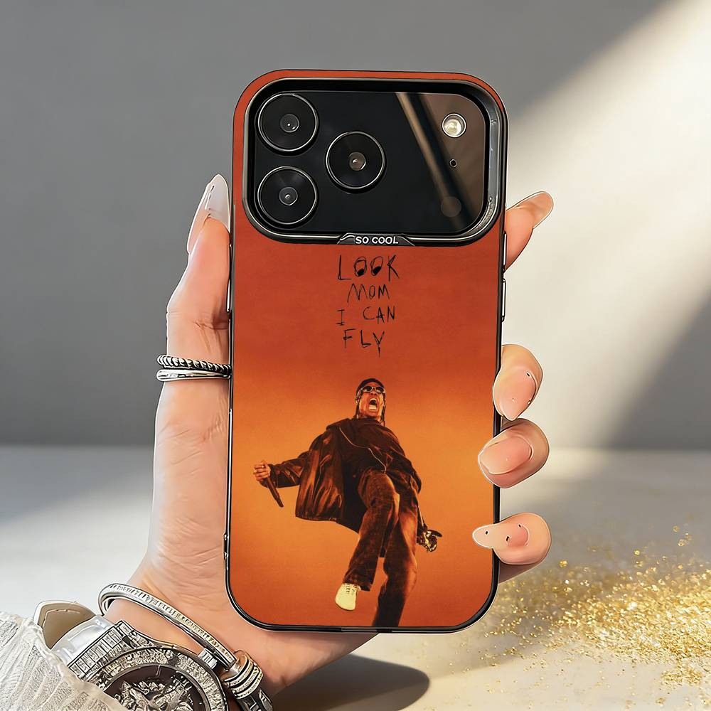 Rapper T-Travis S-ScottS Singer Phone Case For iPhone17,16,15,14,13,12,11,Pro,MAX Gray Matte Silicone Black Cover iPhone17PRO
