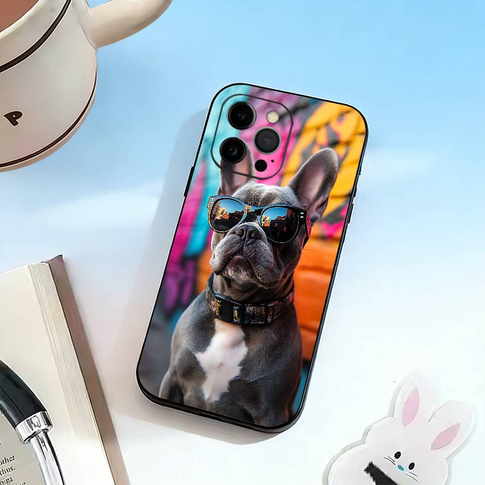 French Bulldog Dog-DG  Phone Case For iPhone 17, 16,15,14,13,12,11 Plus,Pro Max, Others Soft Black Cover