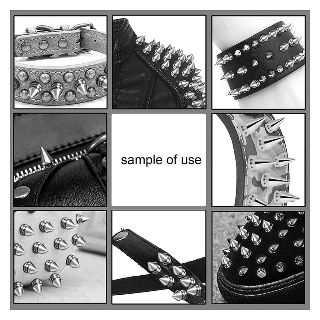 20 Pieces 10x20mm Silver Metal Studs Rivets Tips with Tree Shape Design for Bags Shoes Jackets Decoration