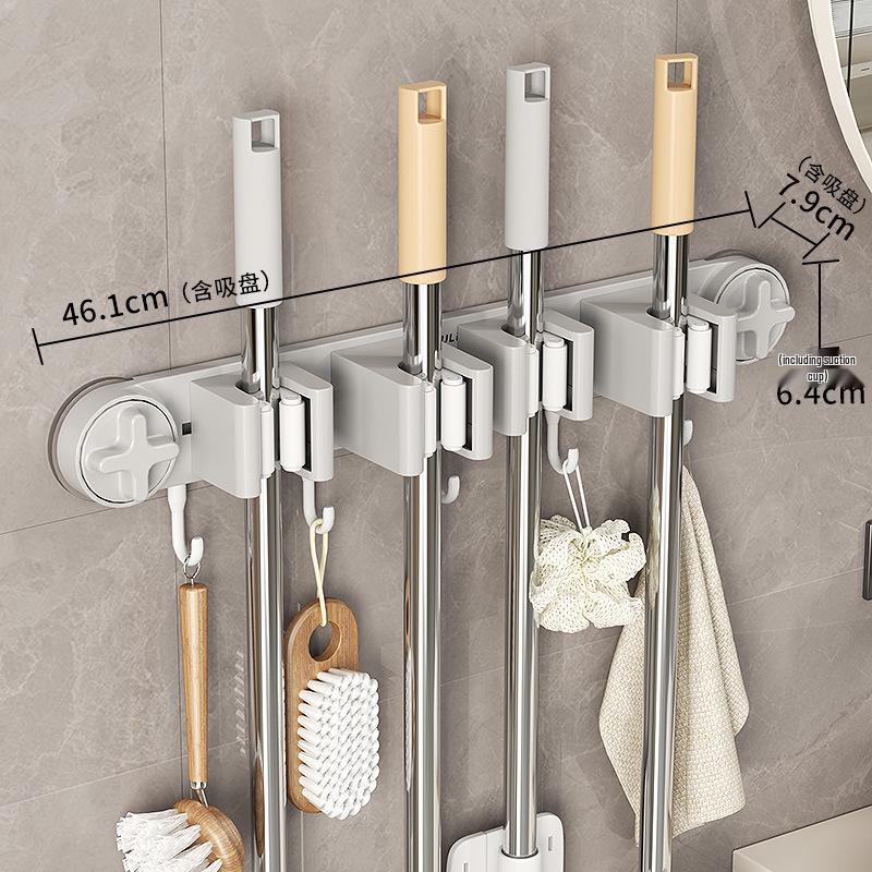 Supporto da Parete per Mocio e Scopa, Clip Holder Senza Foratura