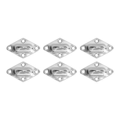 6 STÜCKE Diamant Ösenplatte Wandmontage Haken Marine Deckbeschläge Edelstahl für Sonnensegel