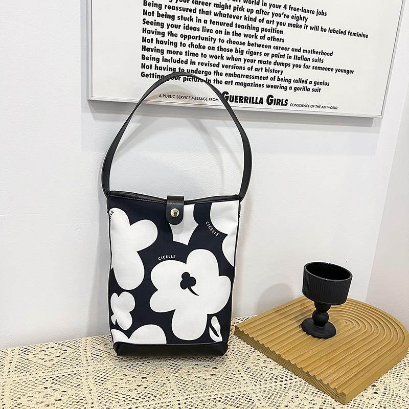 Borsa a Secchiello da Donna Stampata Casual Carina Borsa a Mano Borsa alla Moda Borsa a Spalla