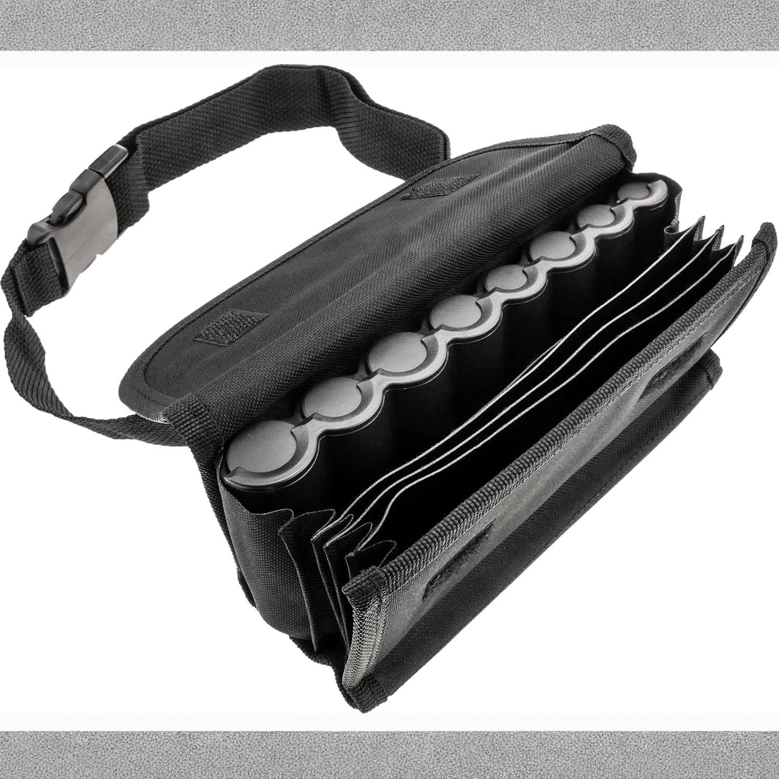 

Холщовый кошелек для наличных с отделением для монет, регулируемый ремень, большая вместимость, сумка для наличных, держатель для монет для мужчин, портативная поясная сумка One Size чёрный