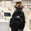Schoolbag Large capacity junior high school high school student schoolbag female ins wind Japanese backpack trendy simple versatile travel backpack