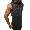 Herren-Trainings-Tanktop mit Kapuze, Bodybuilding, abgeschnittenes Muskel-T-Shirt, ärmellose Gym-Hoodies
