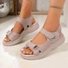 Large-sized Shoes Thick-soled Casual Sandals Velcro Sandals Women's Shoes