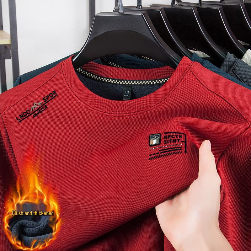 Мужская плотная бархатная толстовка-футболка Осень/Зима L