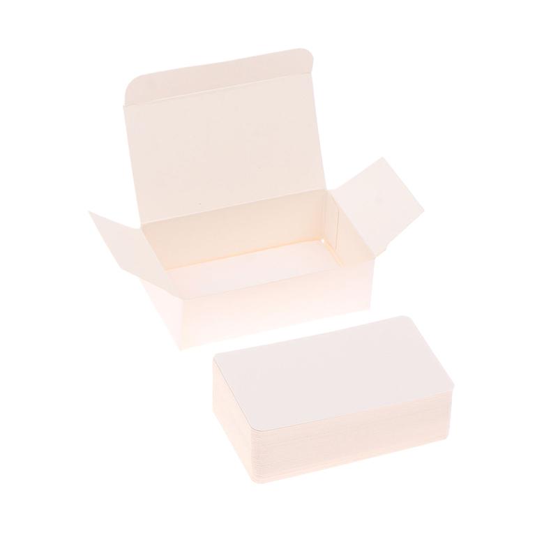 100Pcs/Box Kraft Paper Card Double Sided Word Card Blank Business Card Message Note Thank You Card Writing Card Learning Card