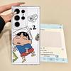 Case for Samsung Galaxy S25 Edge S20 Plus S26 S24 S21 S22 FE Note 20 Ultra 10 S23 Ultra Phone Cover Cartoon Crayons Shinchan