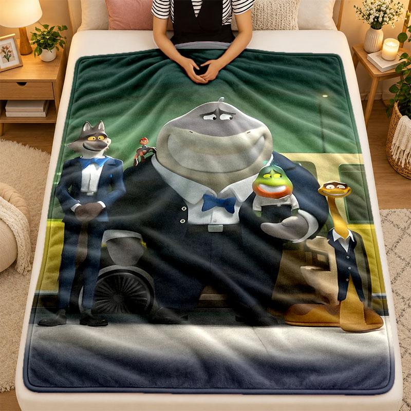 Flannel BlanketThe Bad Guys Warm Soft Throw Blanket for Indoor Sofa Bed Living Room Use