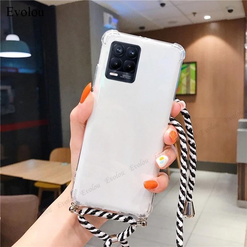 Crossbody Lanyard TPU Phone Case For Honor 600 Lite Transparent Shockproof Soft Silicone Back Cover For Honor 600 Lite